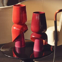 Toulipa Bordeaux Ceramic Vase by Luca Binaglia
