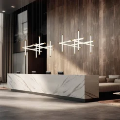 Trama S8 Trama S8 8-Light Grid Borosilicate Glass Chandelier