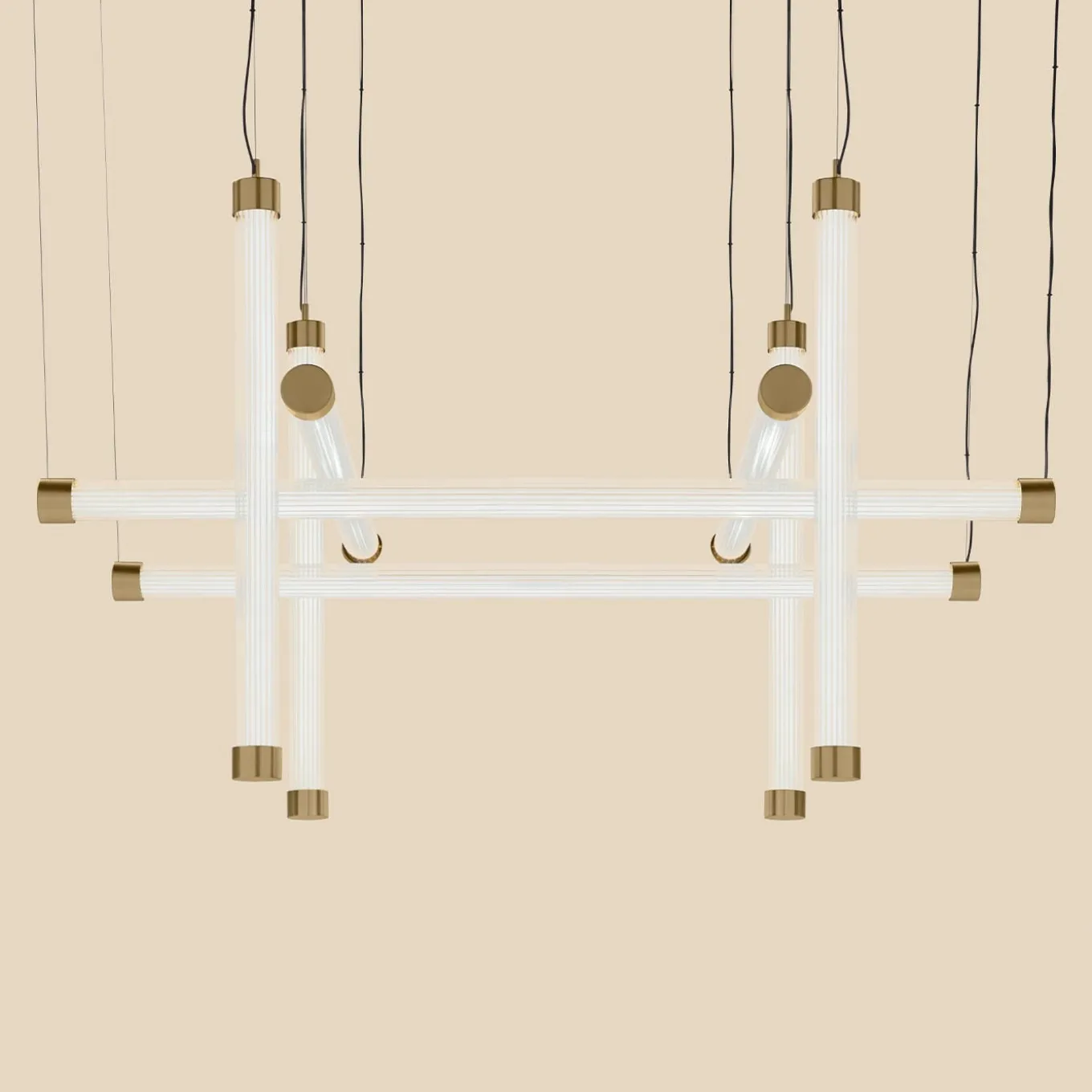 Trama S8 Trama S8 8-Light Grid Borosilicate Glass Chandelier