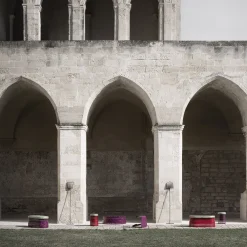 Trame Oval Pouf with Cushion