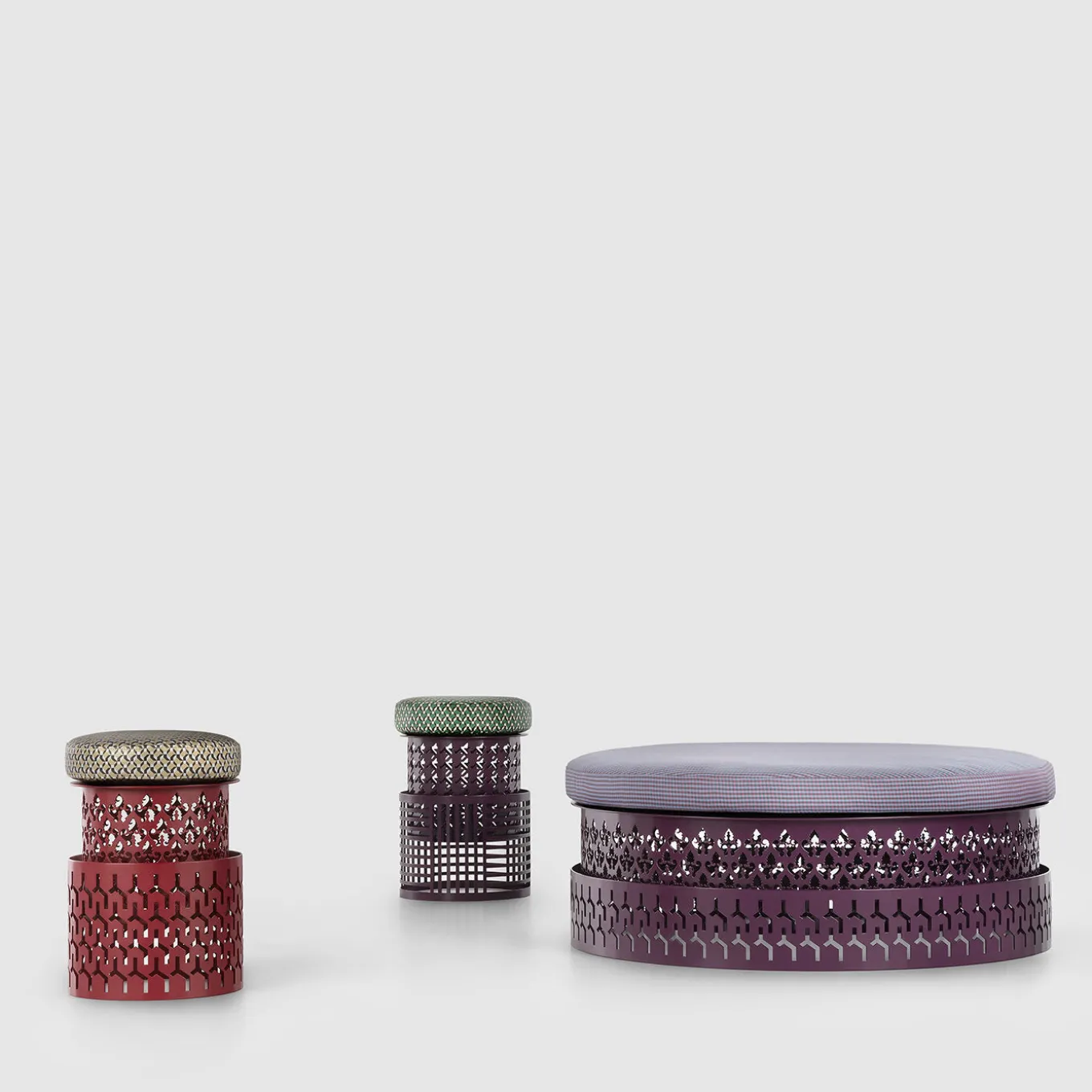 Trame Purple Oval Pouf