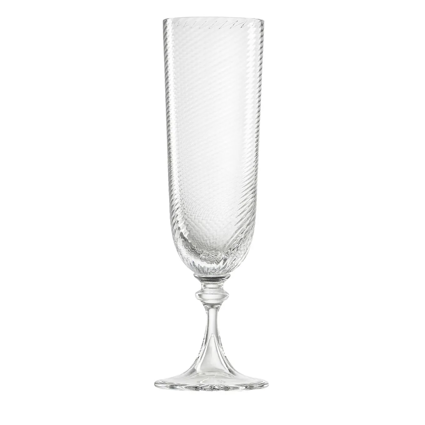 Transparent Twisted Glass Flute