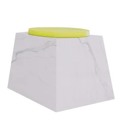 Trape Carrara Stool with Yellow Seat by Sissy Daniele