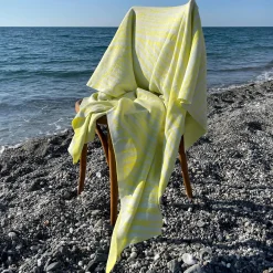 Tratto Bio Neon-Yellow & White Blanket by Emilio Salvatore Leo