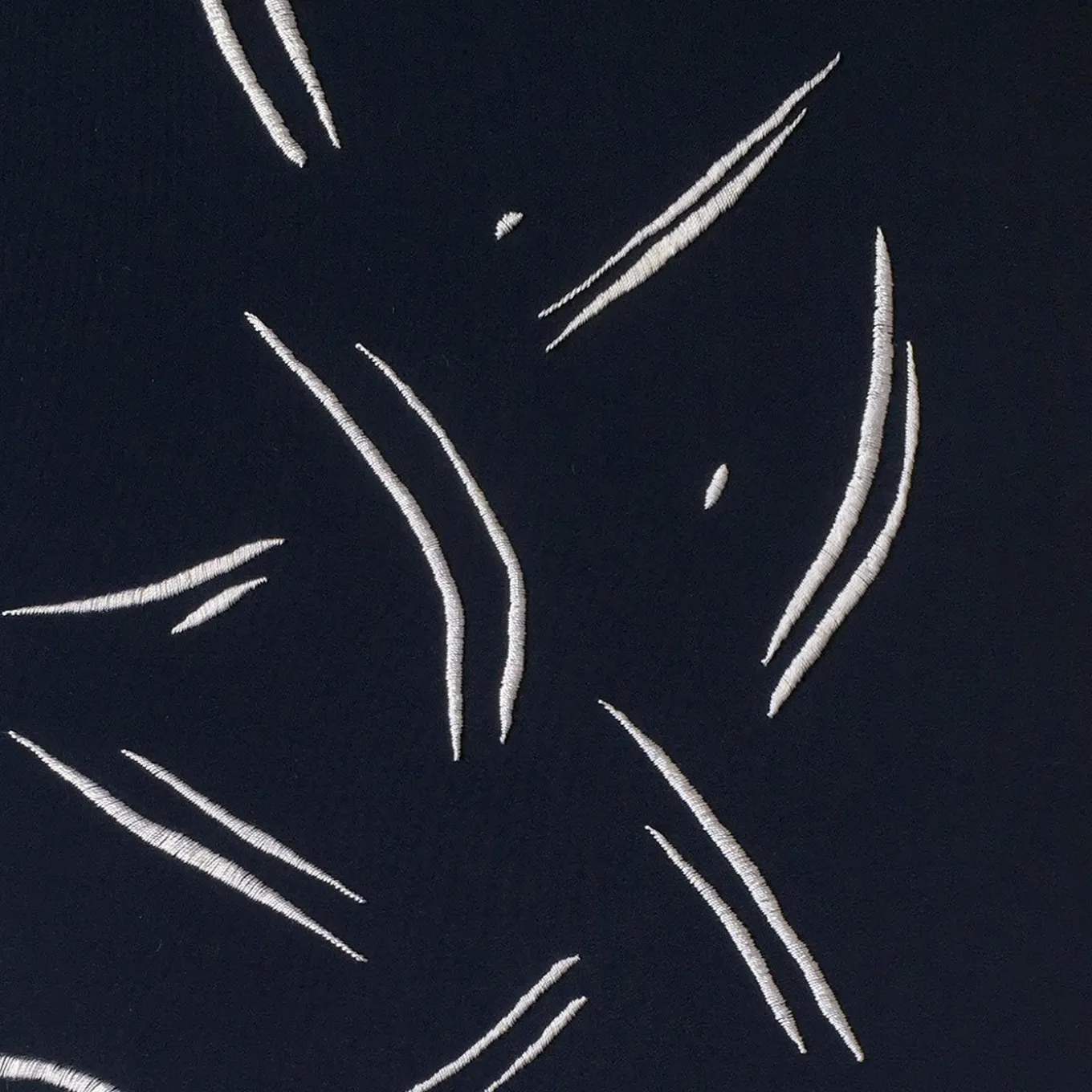 Trazos I Embroidered Blue Scarf #1