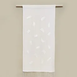 Trazos II Embroidered White Tapestry #1