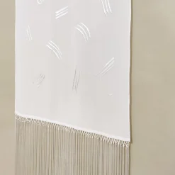 Trazos II Embroidered White Tapestry #1