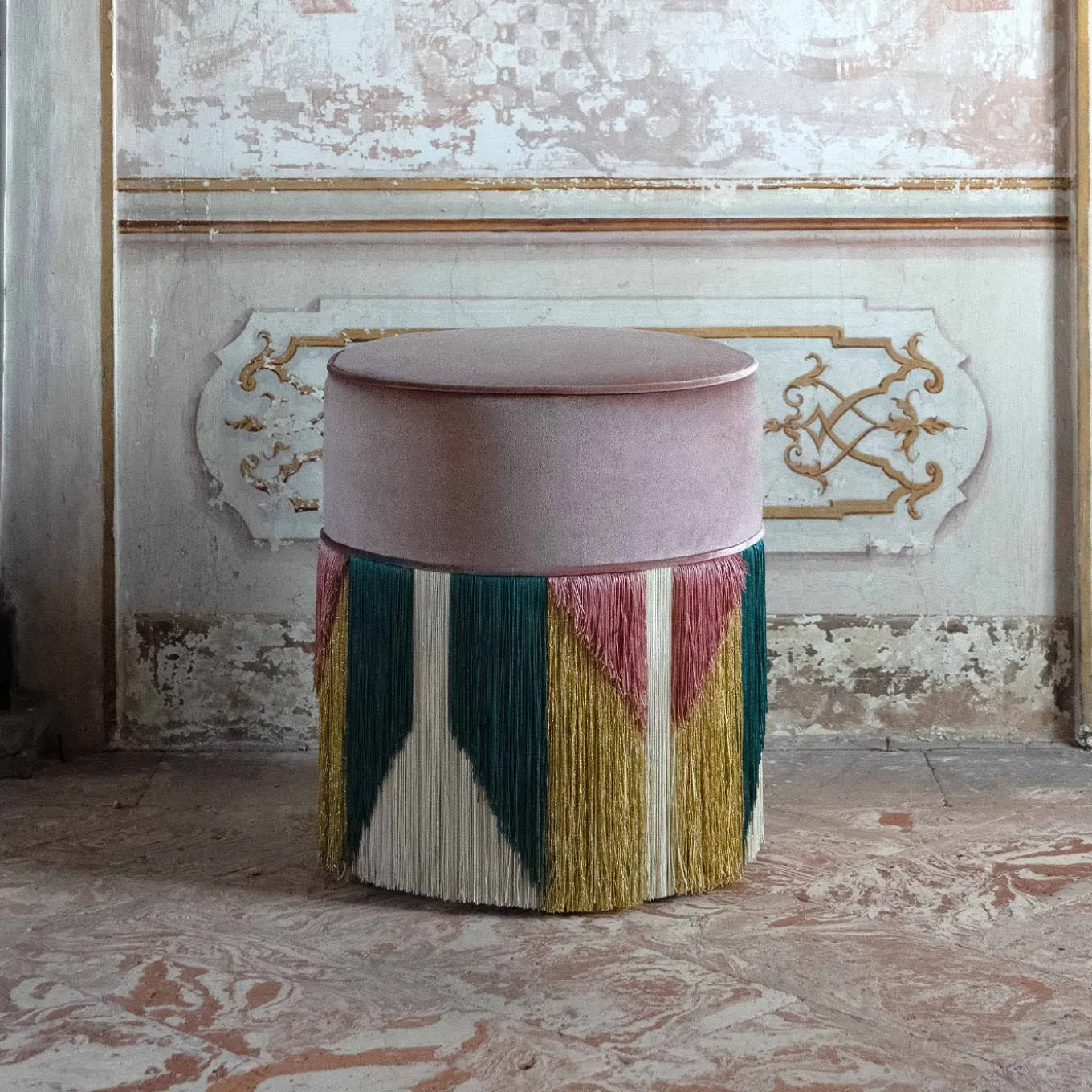 Treasure Lilac Velvet Pouf by Lorenza Bozzoli