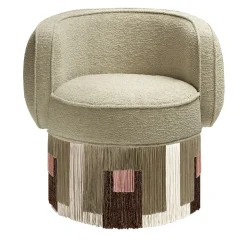 Treasure Pirouette Ecrù Swivel Armchair by Lorenza Bozzoli