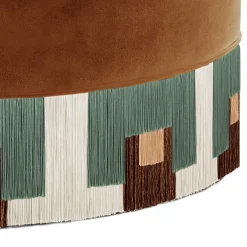 Treasure Tobacco Velvet Large Pouf by Lorenza Bozzoli