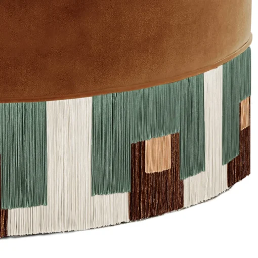 Treasure Tobacco Velvet Large Pouf by Lorenza Bozzoli