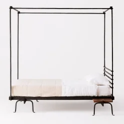 Trespolo Black Iron Canopy Double Bed by Martinelli Venezia