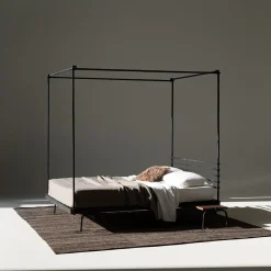 Trespolo Black Iron Canopy Double Bed by Martinelli Venezia
