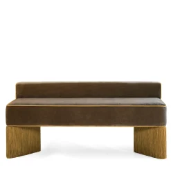 Tria brown velvet with fringes bench