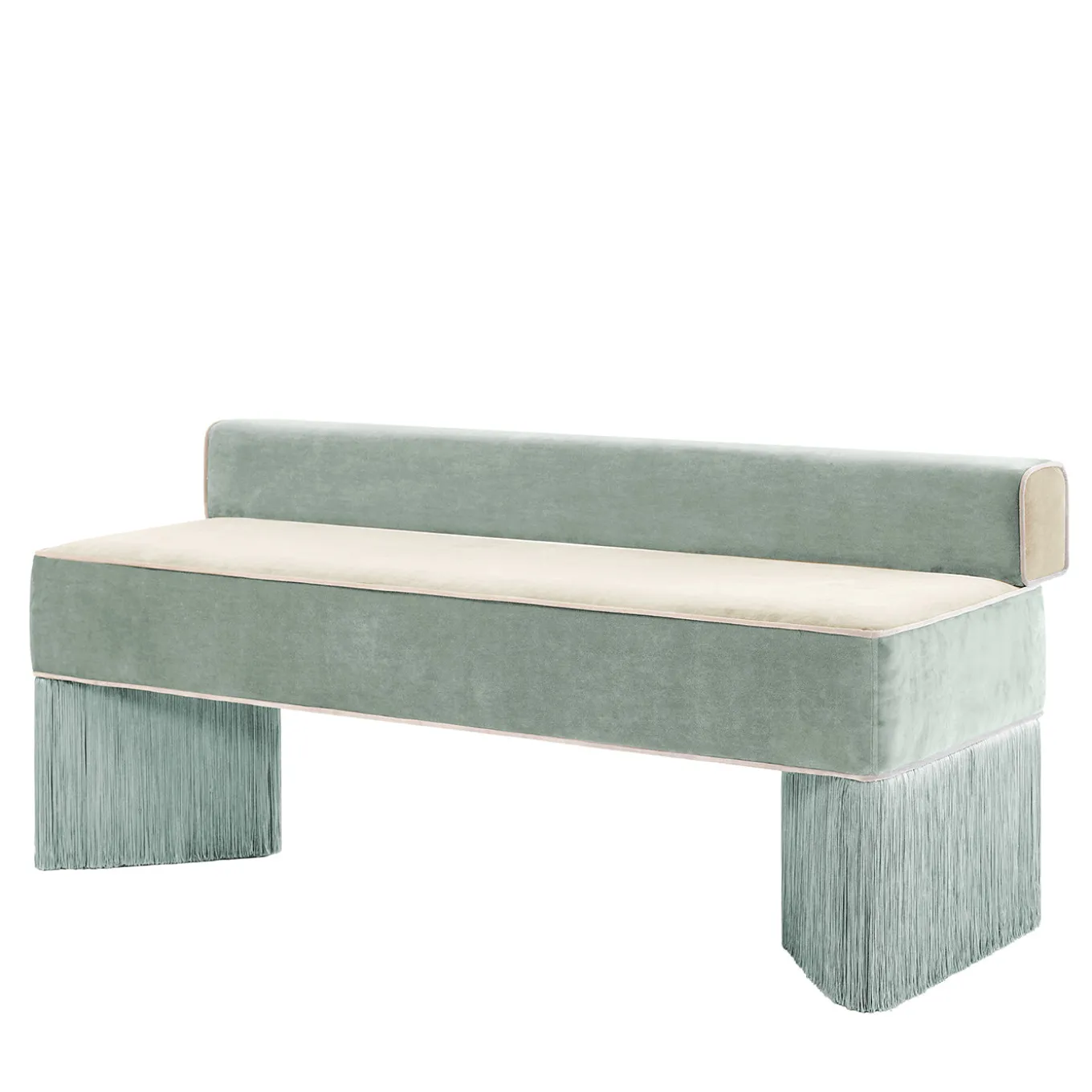 Tria ligh mint and beige with fringes Bench