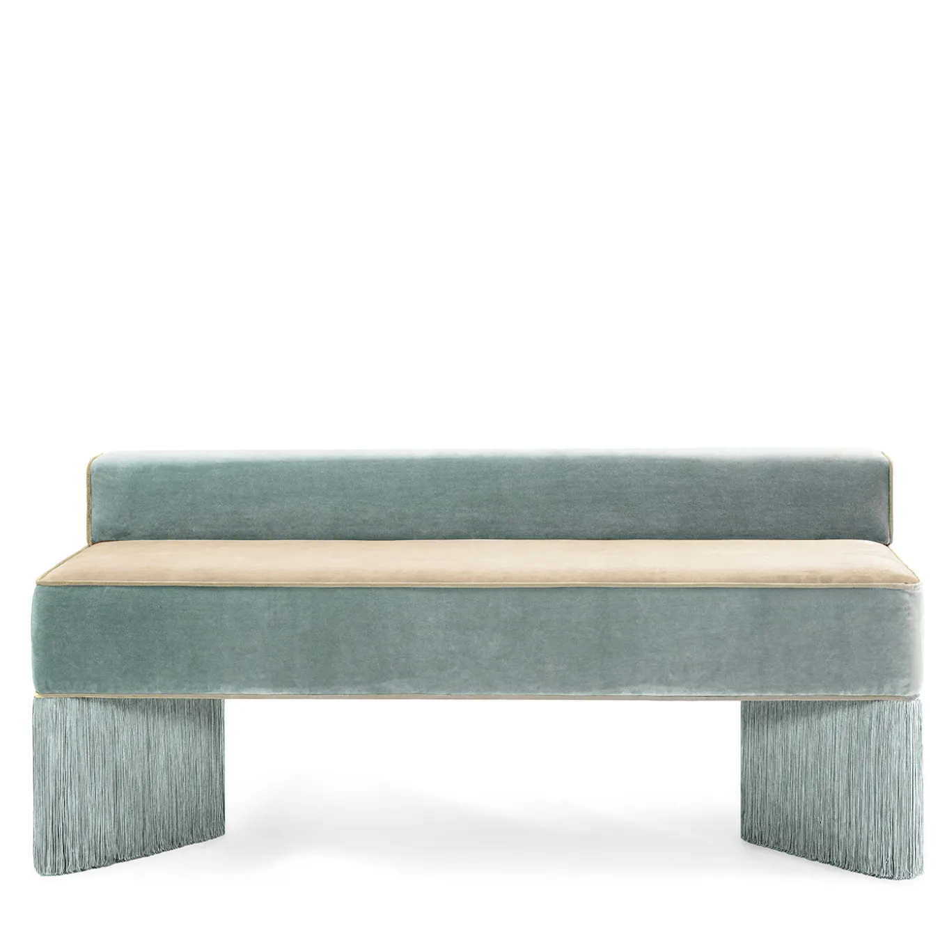Tria ligh mint and beige with fringes Bench