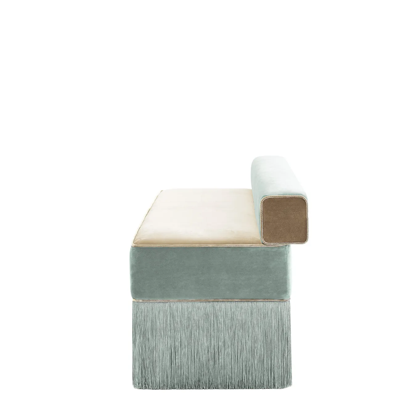 Tria ligh mint and beige with fringes Bench