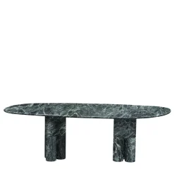 Tria Verde Alpi Marble Dining Table by Lorenza Bozzoli