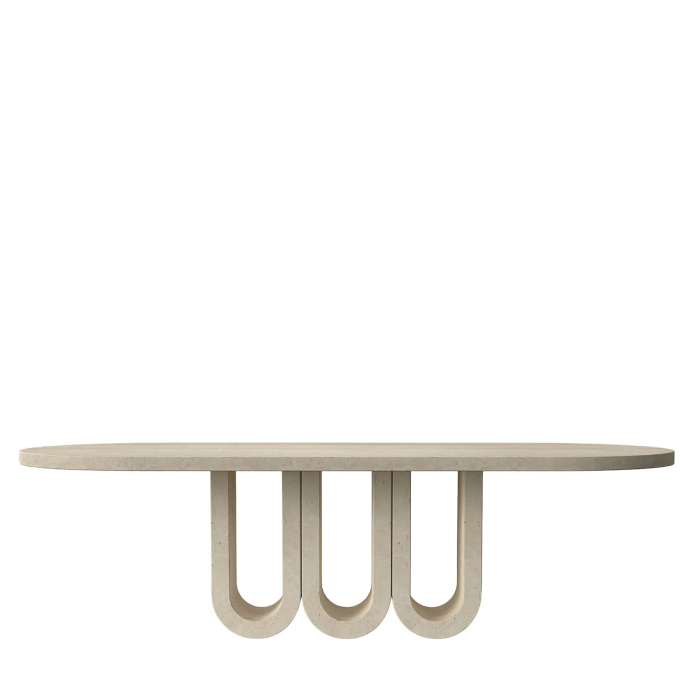 Trifold Oval Classic Roman Travertine Dining Table