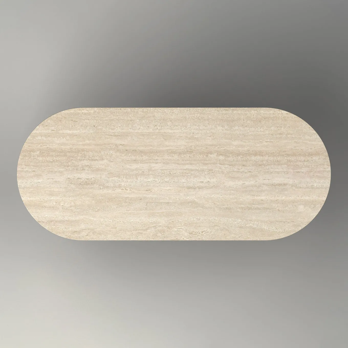 Trifold Oval Classic Roman Travertine Dining Table