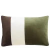 Triple Velvet Brown And Green Cushion