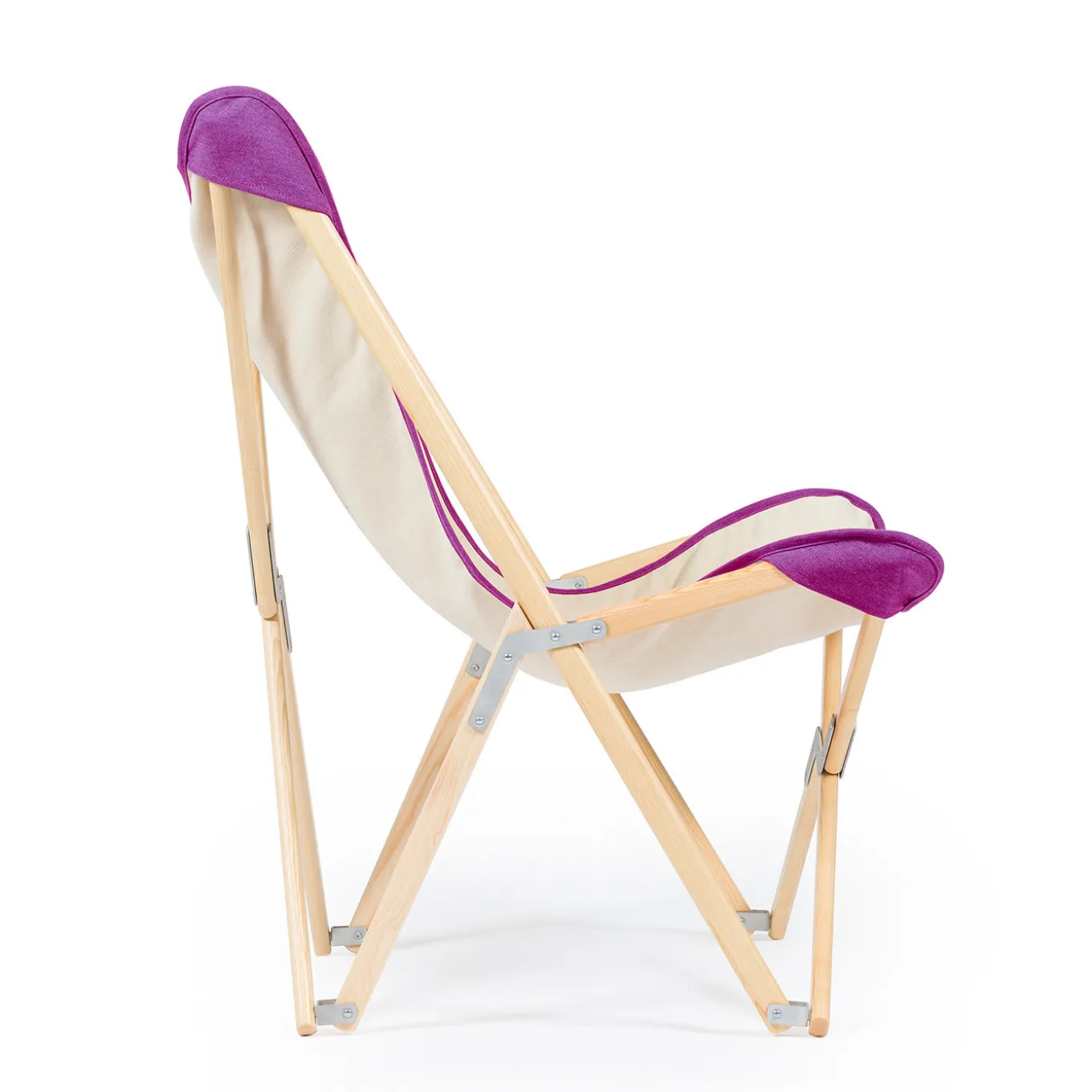 Tripolina Armchair in Cream and Purple