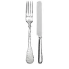 Troiana Sterling Silver Fork + Knife Set for Two