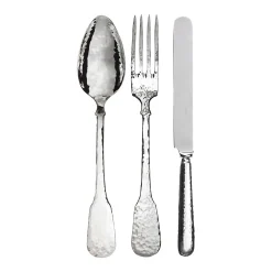Troiana Sterling Silver Spoon + Fork + Knife Set for Two