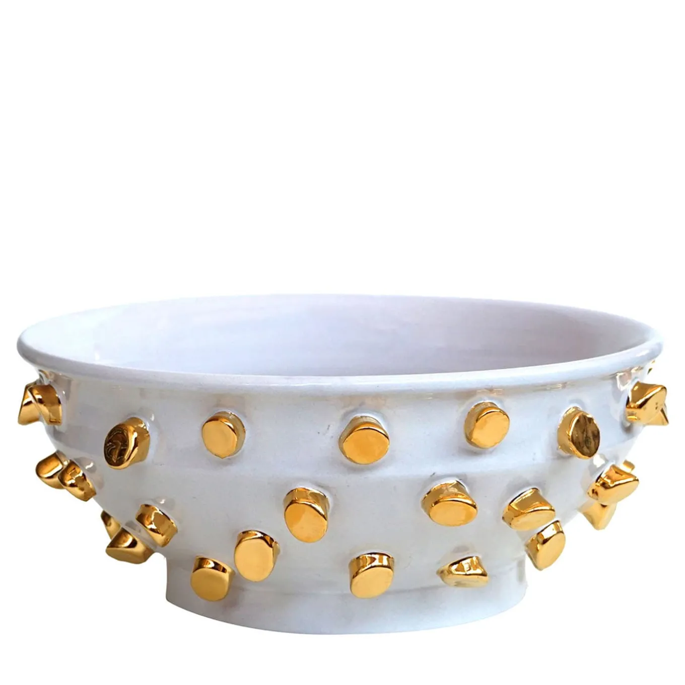 Tronchetti Golden & White Ceramic Centerpiece Bowl