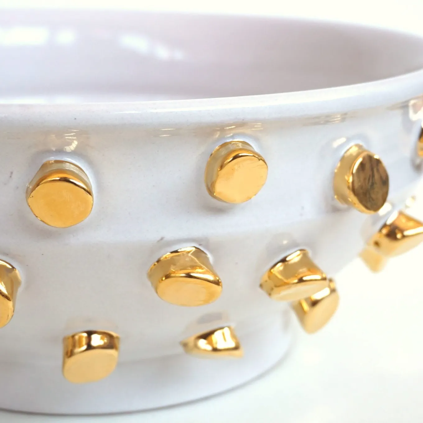 Tronchetti Golden & White Ceramic Centerpiece Bowl