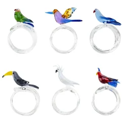 Tropical Bird Set of 6 Napkin Rings