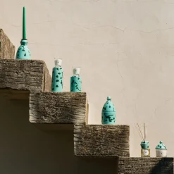 Trullo Aquamarine and Green Candle Holder