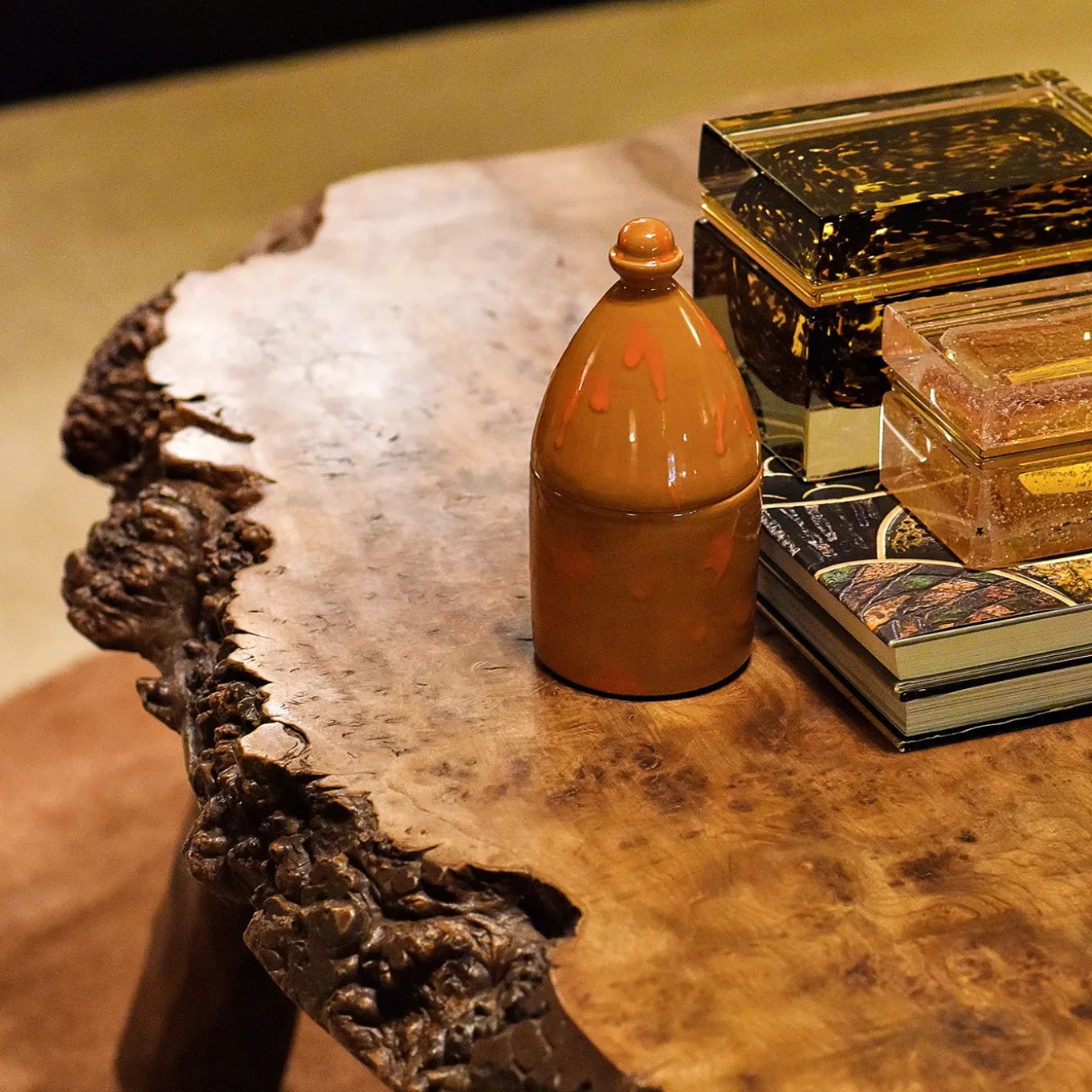 Trullo Caramel and Orange Candle Holder