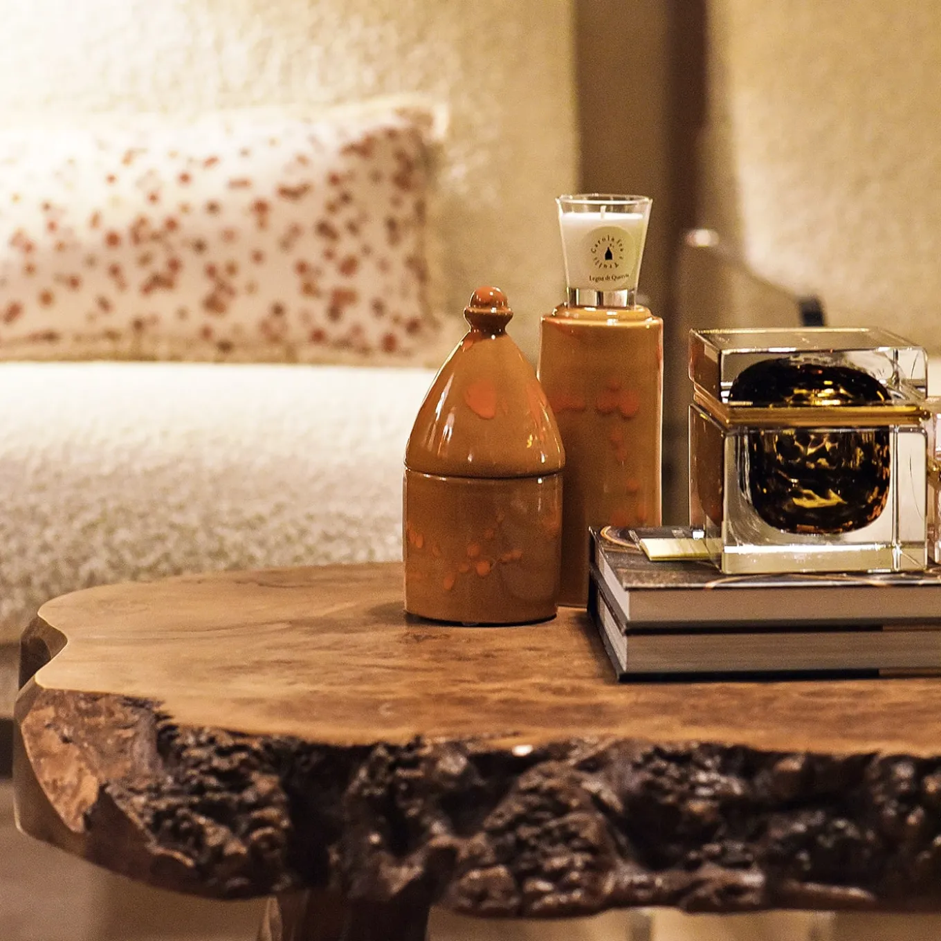 Trullo Caramel and Orange Candle Holder