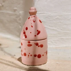 Trullo Rose and Burgundy Candle Holder