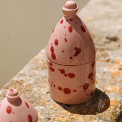 Trullo Rose and Burgundy Candle Holder