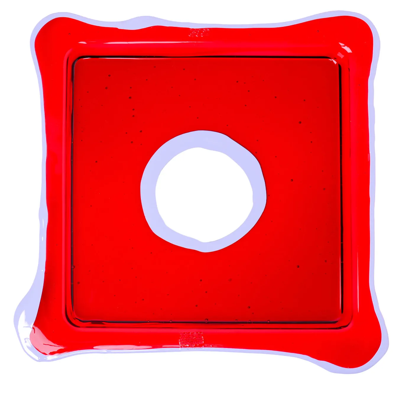 Try Tray Square Red and Purple Large Tray by Gaetano Pesce