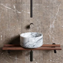 Tube Round Marble Countertop Washbasin