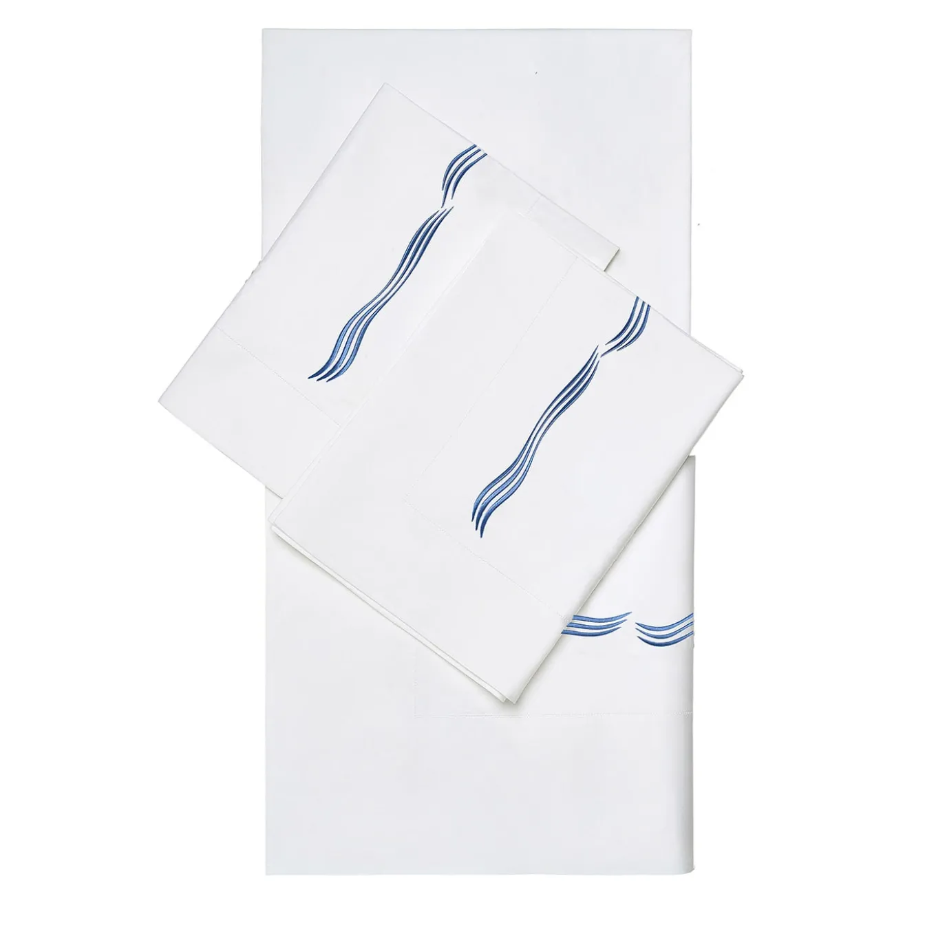 Tuffo White & Assisi Blue US King Sheet Set