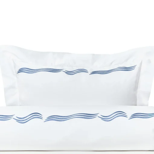 Tuffo White & Assisi Blue US King Sheet Set