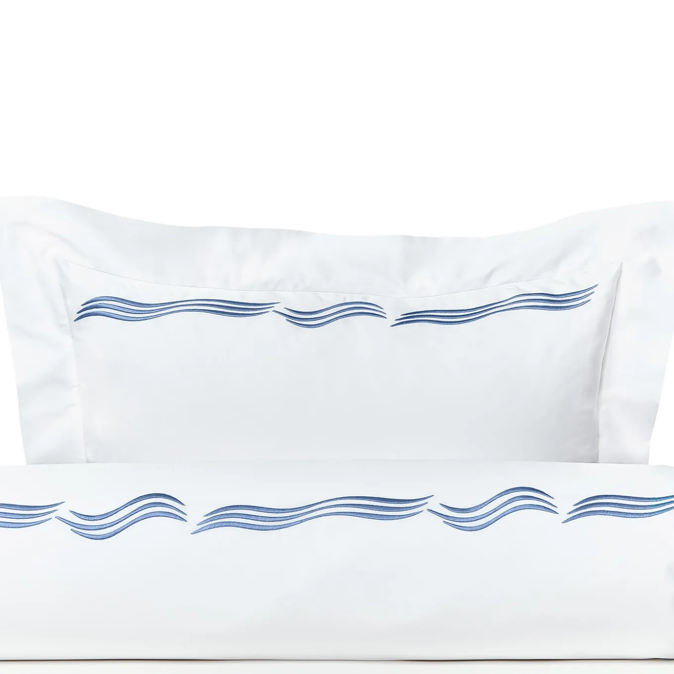 Tuffo White & Assisi Blue US King Sheet Set
