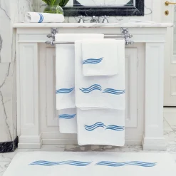 Tuffo White & Assisi Blue Hand Towel