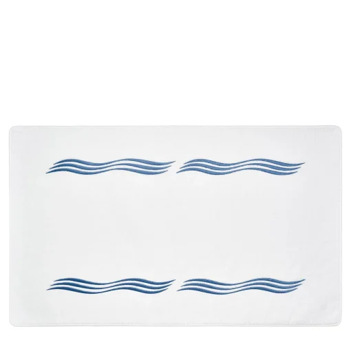 Tuffo White & Assisi Blue Bath Mat