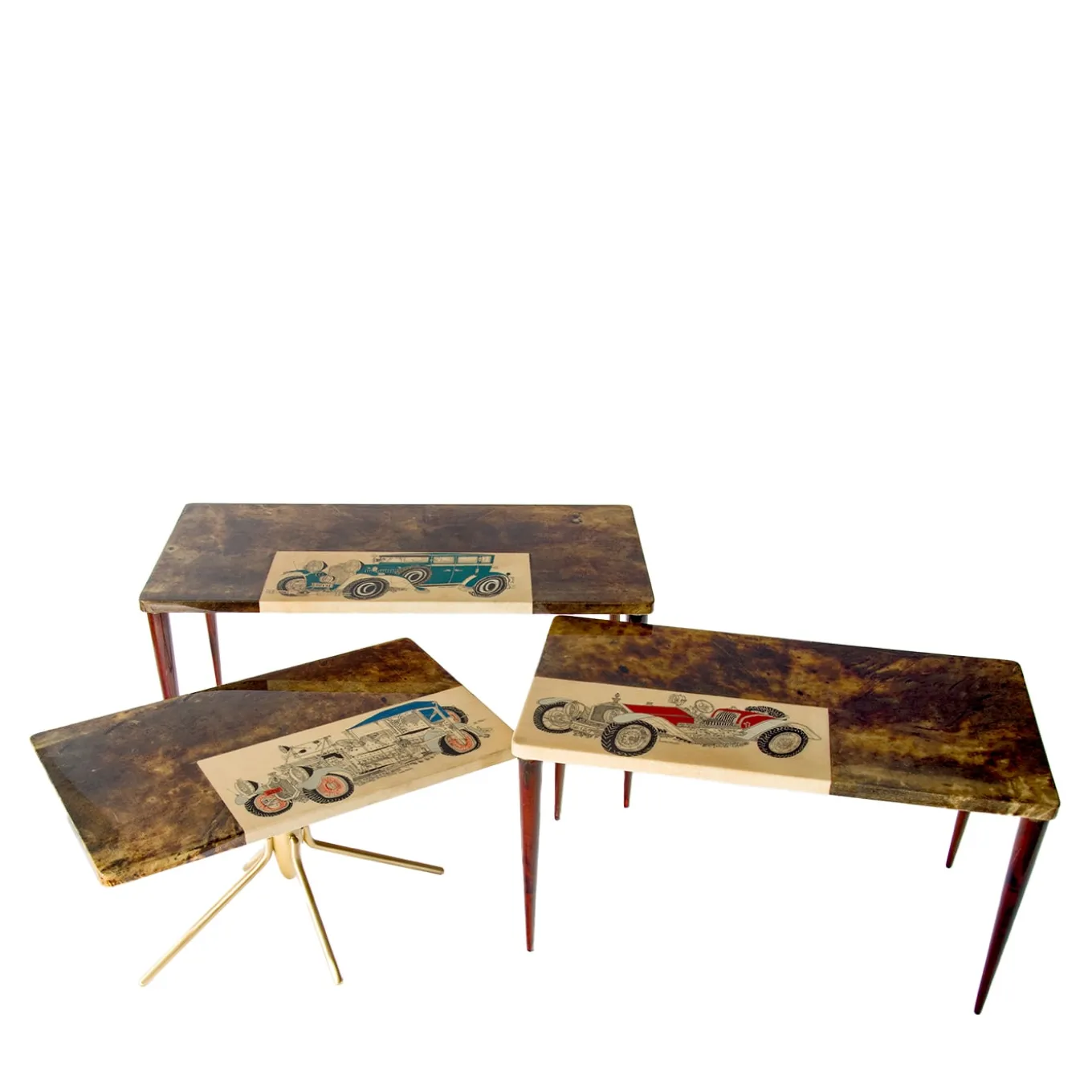 Tura Collection Nesting Tables by Aldo Tura & Alessandro Mendini