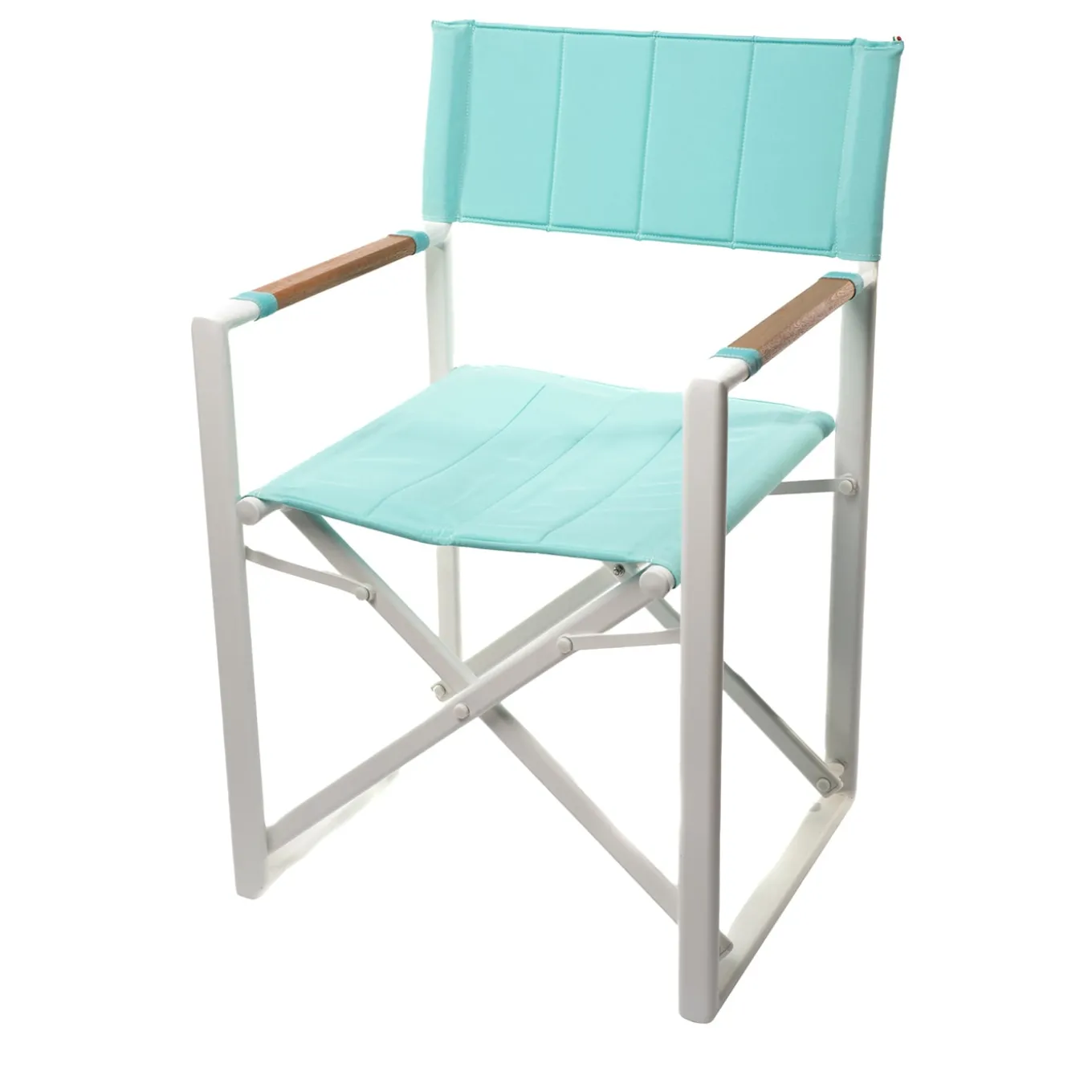 Turquoise & White Aluminum Director's Chair