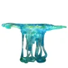 Turquoise Jellyfish Murano Glass Sculpture