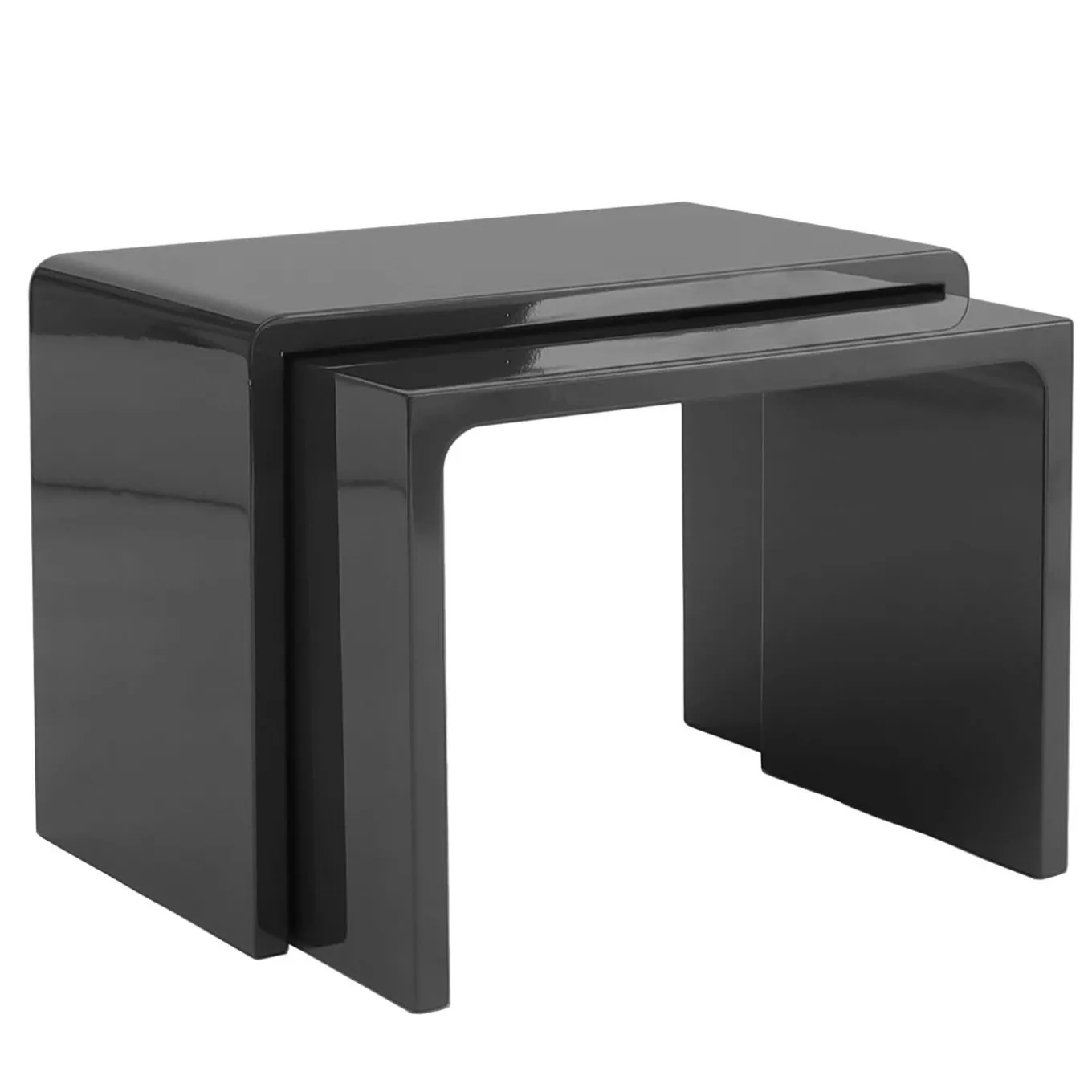 Twin Black Lacquered Nesting Tables