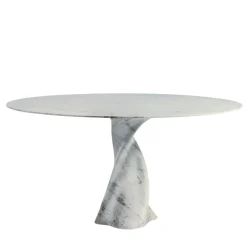 Twist Table in White Carrara Marble by Giuseppe Chigiotti