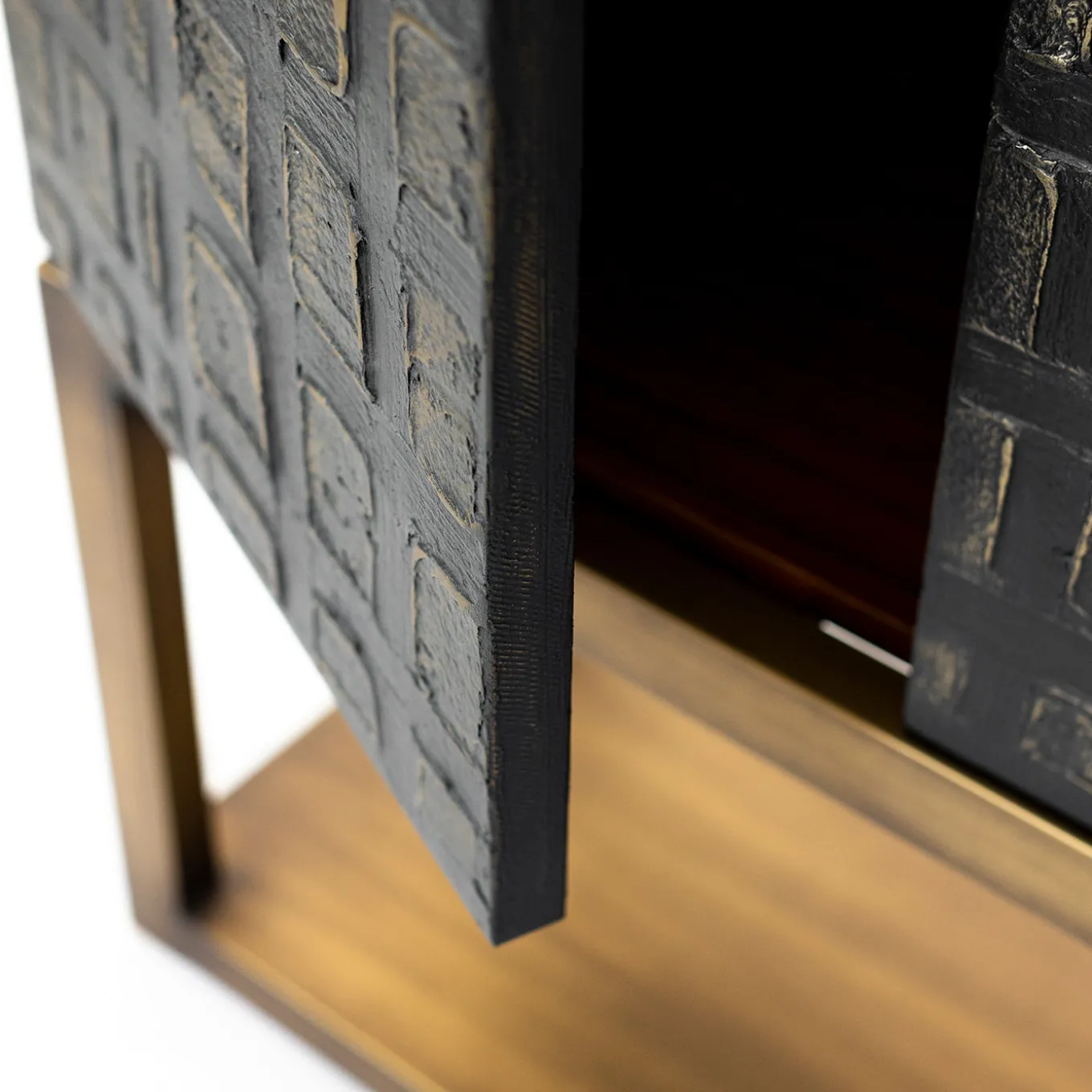 Two Door Wood Textured Cabinet