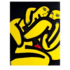 Two Lovers Polychrome Painting